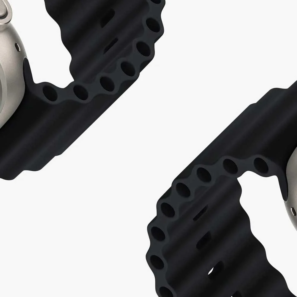 Dux Ducis apyrankė Apple Watch 9 / 8 / 7 / 6 / 5 / 4 / 3 / 2 / SE (41 / 40 / 38mm) silikoninė pilkos spalvos (OceanWave Version)