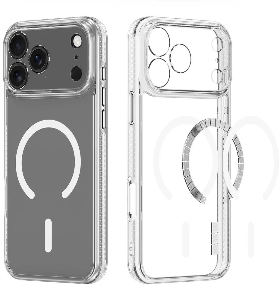 DUX DUCIS CLIN MAG dėklas, suderinamas su „MagSafe“, skirtas IPHONE 17 PRO (atviro žiedo versijai), skaidrus