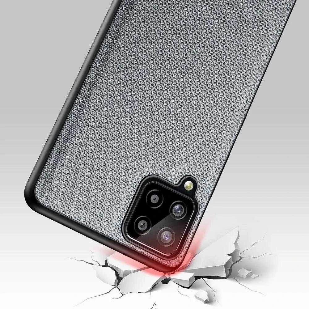 Dux Ducis Fino covered with nylon material Samsung Galaxy A22 4G dėklas telefonui pilkos spalvos