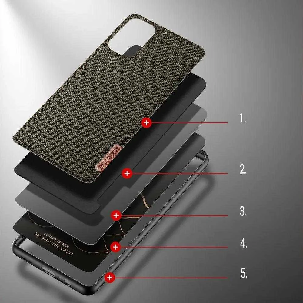 Dux Ducis Fino dėklas skirtas Samsung A037 A03s, chaki spalvos
