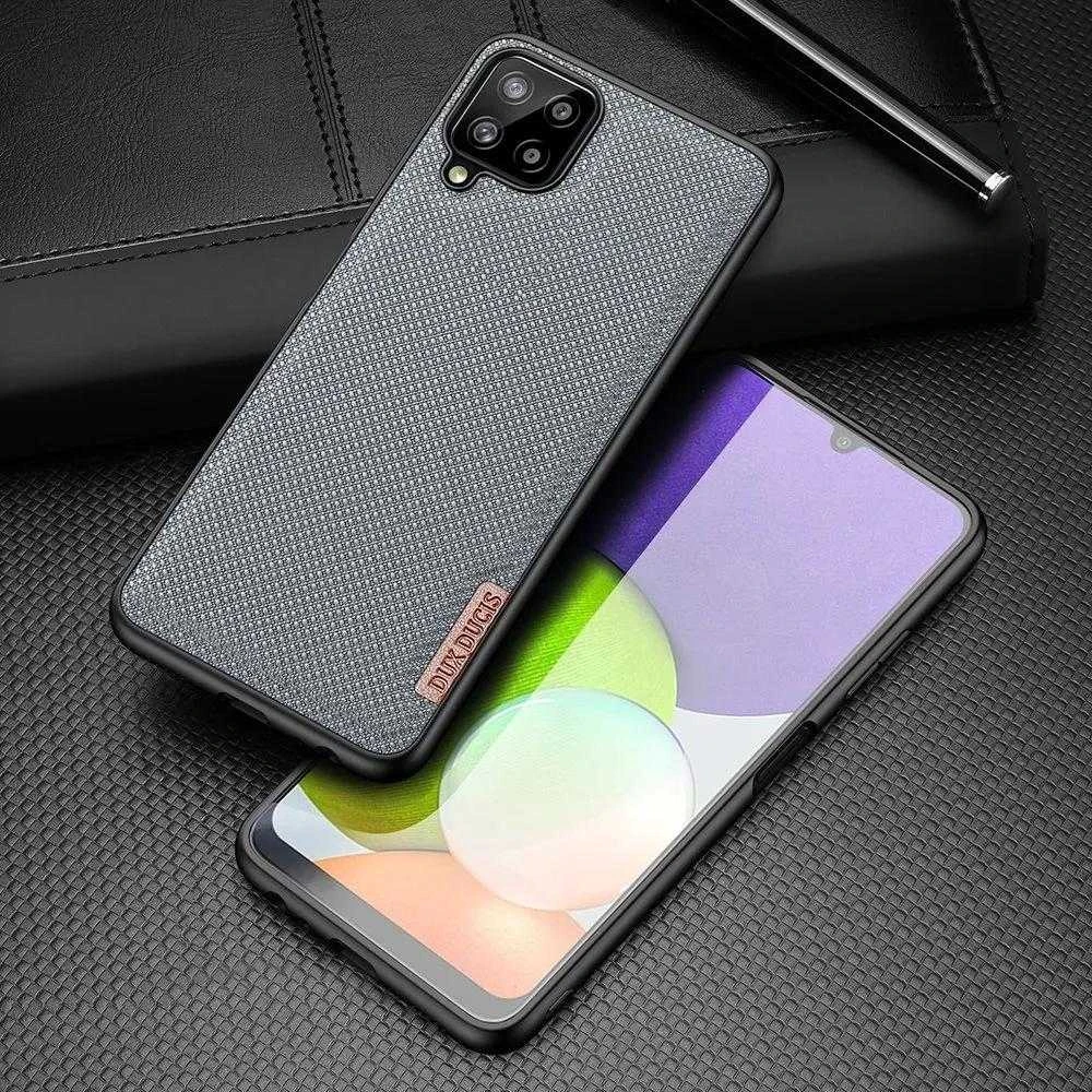 Dux Ducis Fino covered with nylon material Samsung Galaxy A22 4G dėklas telefonui pilkos spalvos