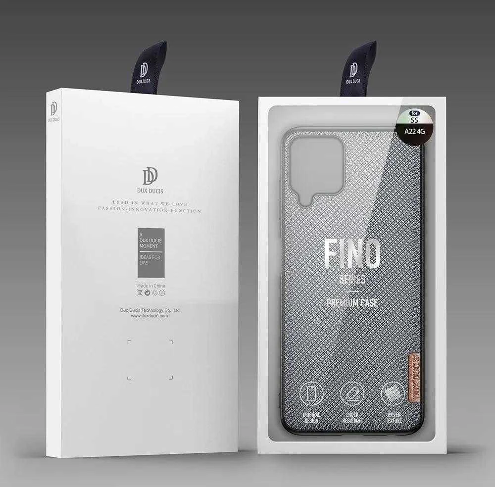 Dux Ducis Fino covered with nylon material Samsung Galaxy A22 4G dėklas telefonui pilkos spalvos