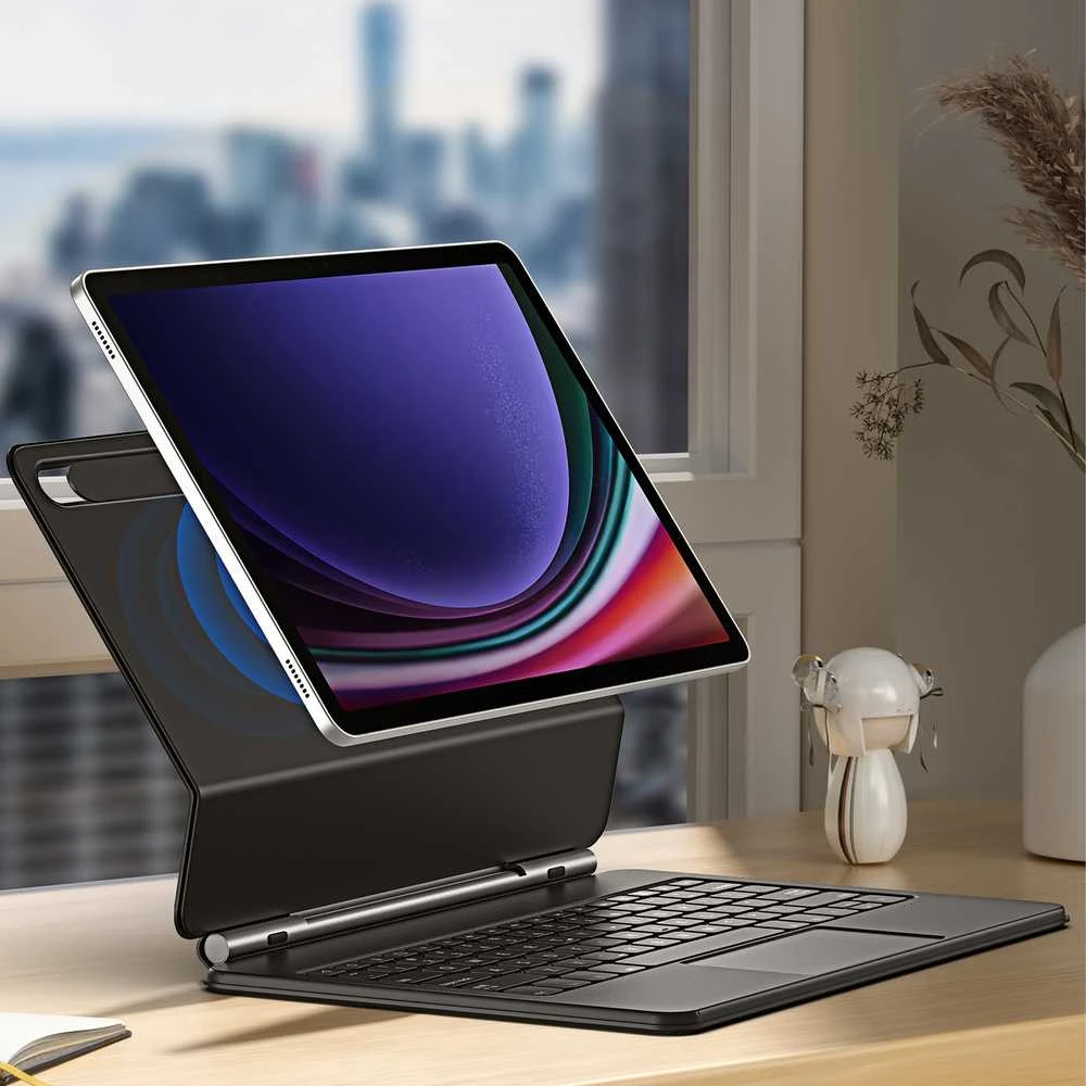Dux Ducis Keyboard (MK Series) Dėklas with Bluetooth Keyboard skirtas Samsung Galaxy Tab S9+ / S8+ / S7+ – juodos spalvos