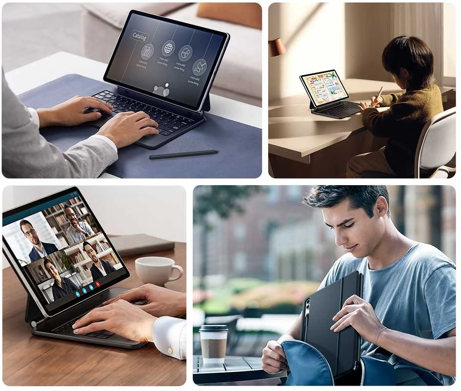 Dux Ducis Keyboard (MK Series) Dėklas with Bluetooth Keyboard skirtas Samsung Galaxy Tab S9+ / S8+ / S7+ – juodos spalvos