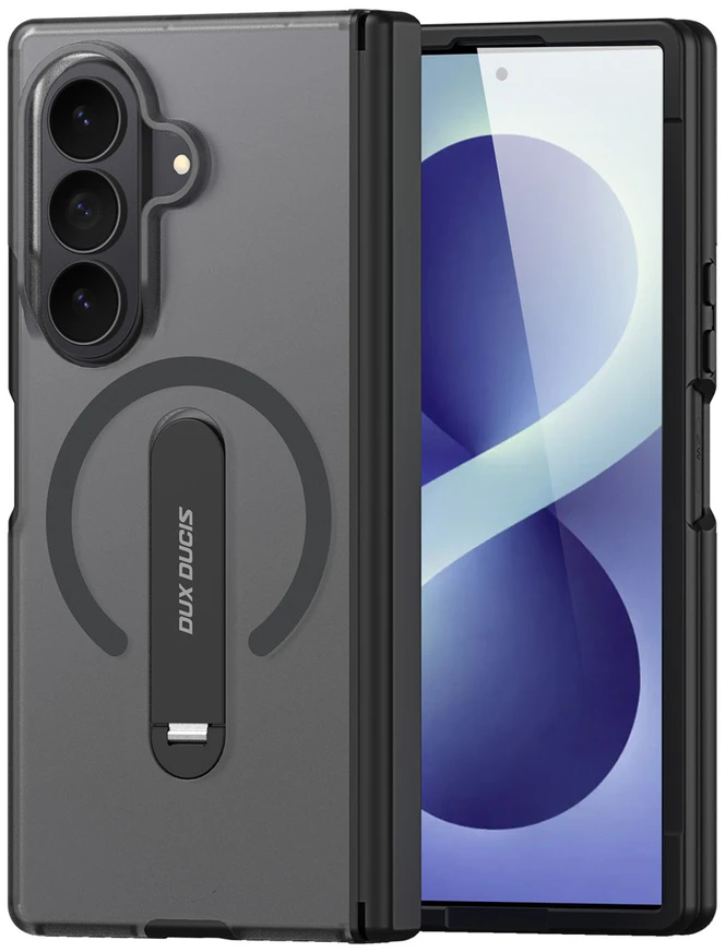 Dux Ducis Kind dėklas, skirtas Samsung Galaxy Z Fold 8 Ultra / Z Fold 7, su stovu, suderinamas su MagSafe – Juodas