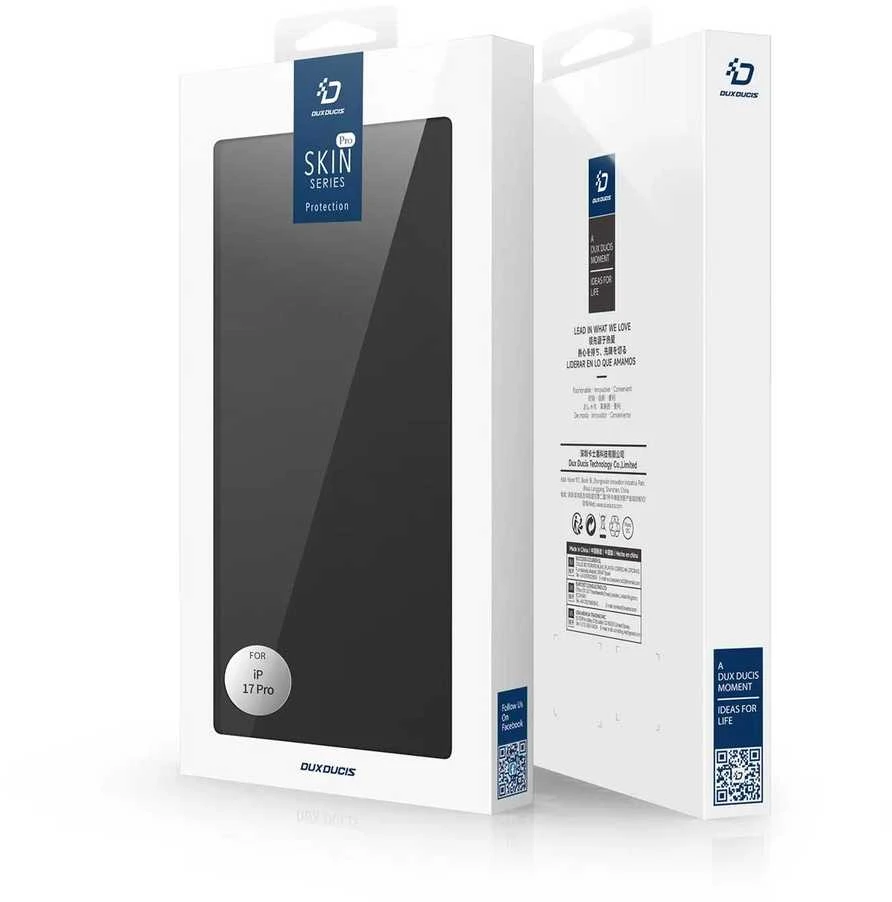 Dux Ducis Skin Pro dėklas skirtas Apple iPhone 17 Pro su Flip and Card Slot – juodos spalvos