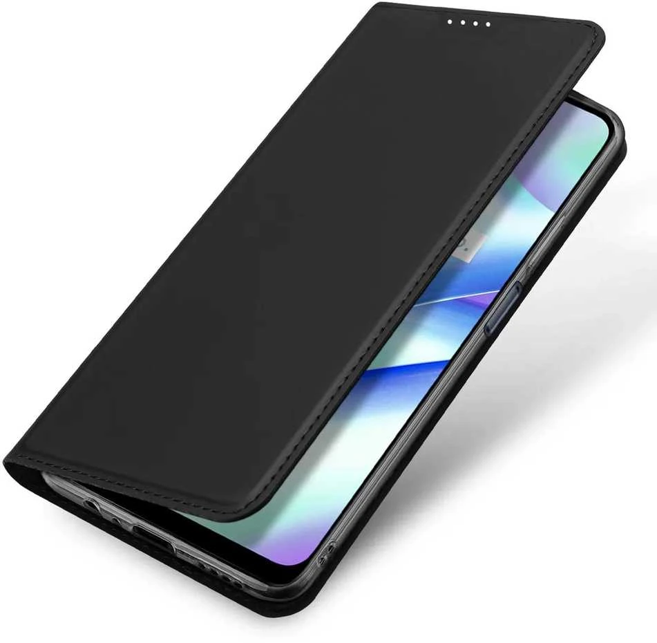 Dėklas Dux Ducis Skin Pro Realme C33 atverčiamas Card Wallet su stoveliu dėkals telefonui juodos spalvos