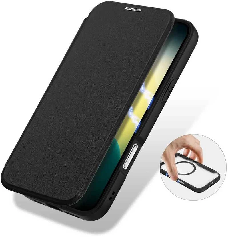 Dux Ducis Skin X Pro Apple iPhone 17 Air dėklas su Wallet, MagSafe Compatible – juodos spalvos