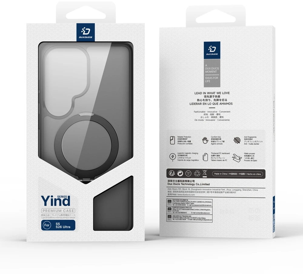 Dėklas Dux Ducis Yind Magnetic Stand Samsung S948 S26 Ultra juodas