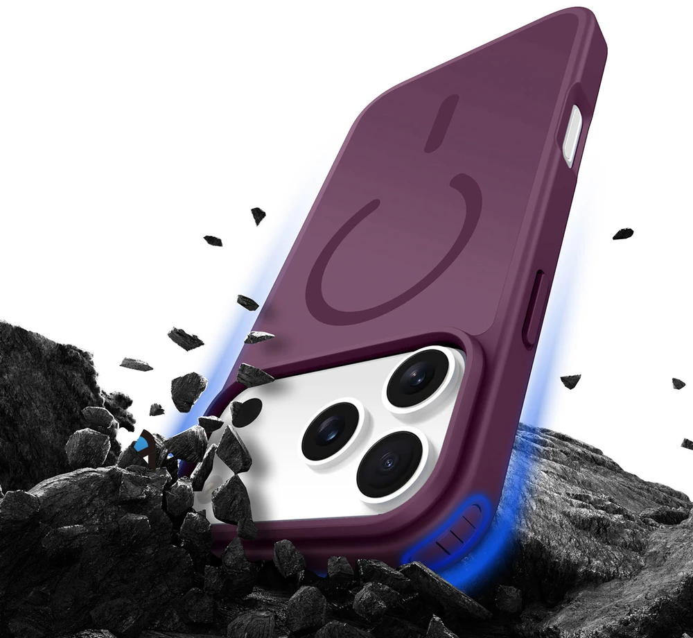 DUX DUCIS dėklas YIND suderinamas su MagSafe, skirtas iPhone 18 Pro Max / 17 Pro Max (atviro žiedo versija) tamsios vyšnios spalvos