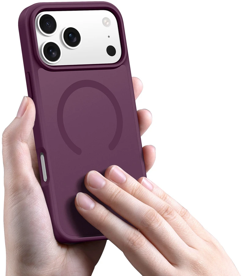 DUX DUCIS dėklas YIND suderinamas su MagSafe, skirtas iPhone 18 Pro Max / 17 Pro Max (atviro žiedo versija) tamsios vyšnios spalvos