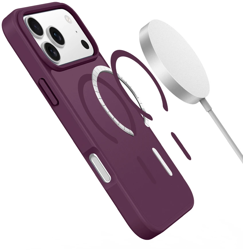 DUX DUCIS dėklas YIND suderinamas su MagSafe, skirtas iPhone 18 Pro Max / 17 Pro Max (atviro žiedo versija) tamsios vyšnios spalvos