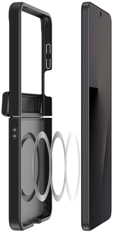 Dux Ducis Yind dėklas, skirtas Samsung Galaxy Z Flip 8, suderinamas su MagSafe – juodas