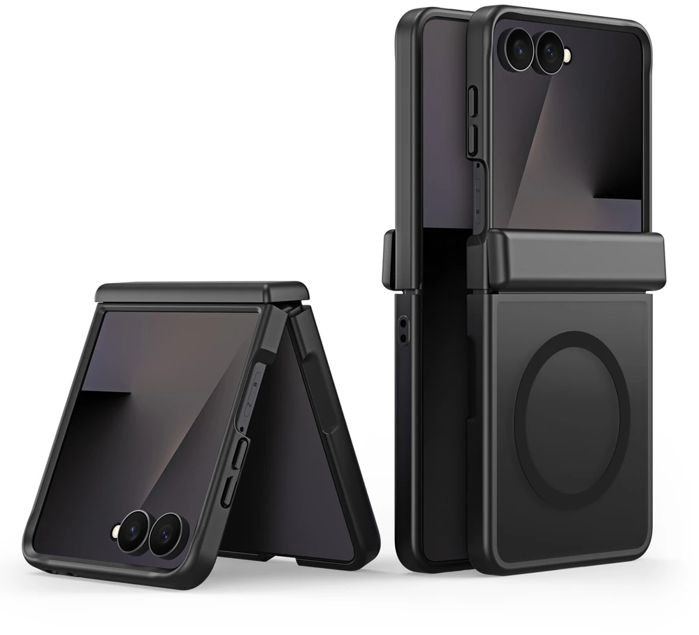 Dux Ducis Yind dėklas, skirtas Samsung Galaxy Z Flip 8, suderinamas su MagSafe – juodas