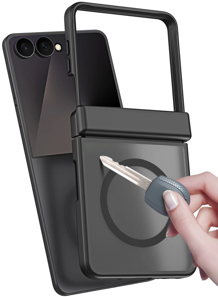 Dux Ducis Yind dėklas, skirtas Samsung Galaxy Z Flip 8, suderinamas su MagSafe – juodas
