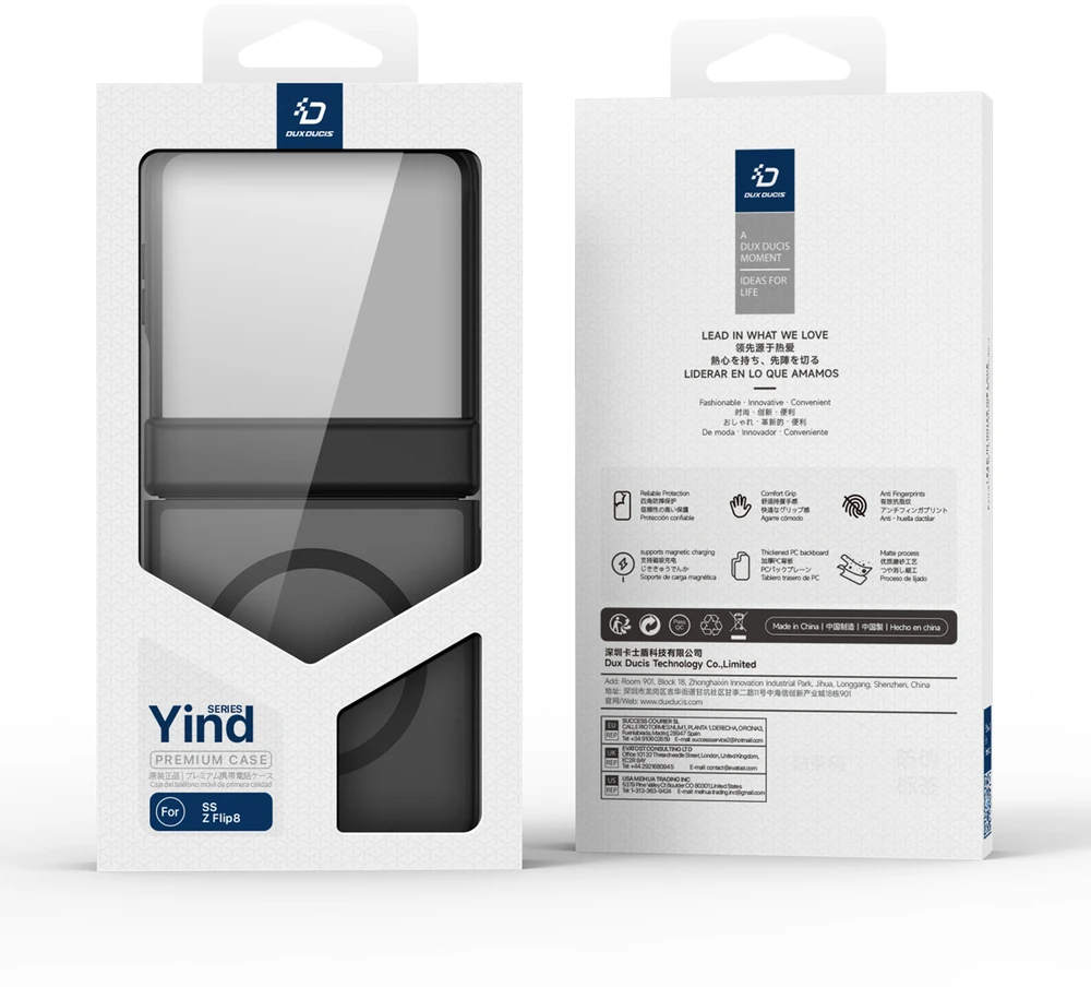 Dux Ducis Yind dėklas, skirtas Samsung Galaxy Z Flip 8, suderinamas su MagSafe – juodas