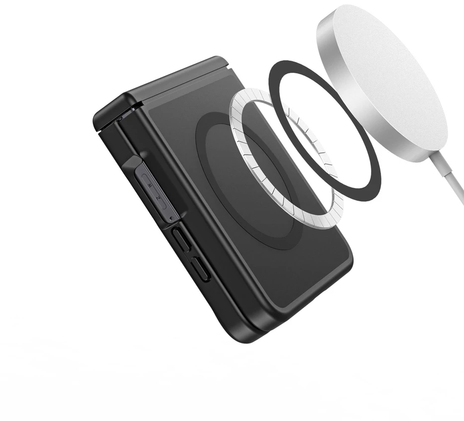 Dux Ducis Yind dėklas, skirtas Samsung Galaxy Z Flip 8, suderinamas su MagSafe – juodas