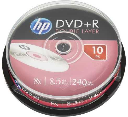 DVD+R HP 8,5 GB (240 min.) DL 8x 10-cake