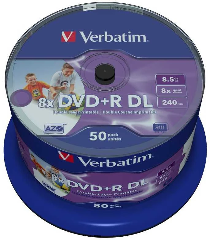 Verbatim 43703 neįrašytas DVD diskas 8,5 GB DVD-R 50 vnt