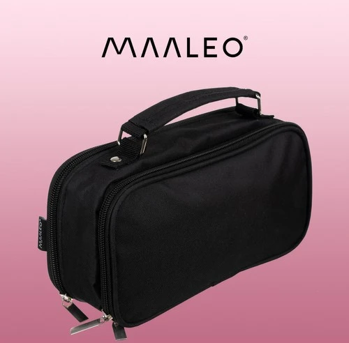 Double extendable pencil case - juodas Maaleo 24516