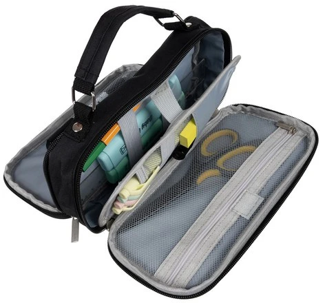 Double extendable pencil case - juodas Maaleo 24516
