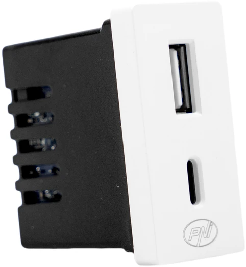 Dvigubas USB lizdas PNI UB30, 5V, 2.4A, modulinis, įmontuojamas