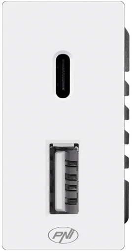 Dvigubas USB lizdas PNI UB30, 5V, 2.4A, modulinis, įmontuojamas
