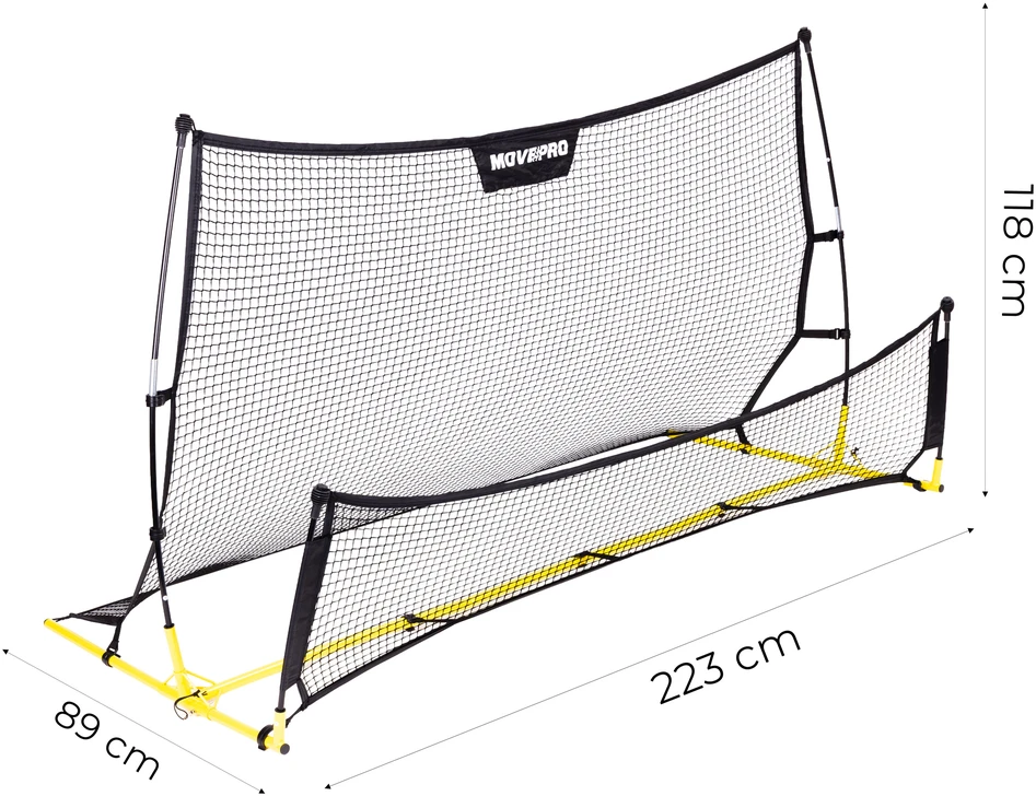 Dvipusis futbolo treniruoklis „Rebounder“ šaudymo į vartus pratyboms 220×120 cm, MOVEPRO