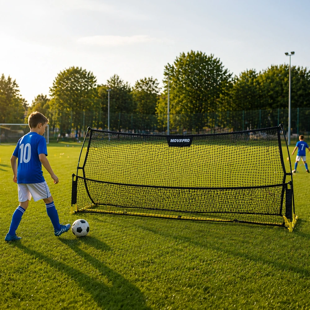 Dvipusis futbolo treniruoklis „Rebounder“ šaudymo į vartus pratyboms 220×120 cm, MOVEPRO