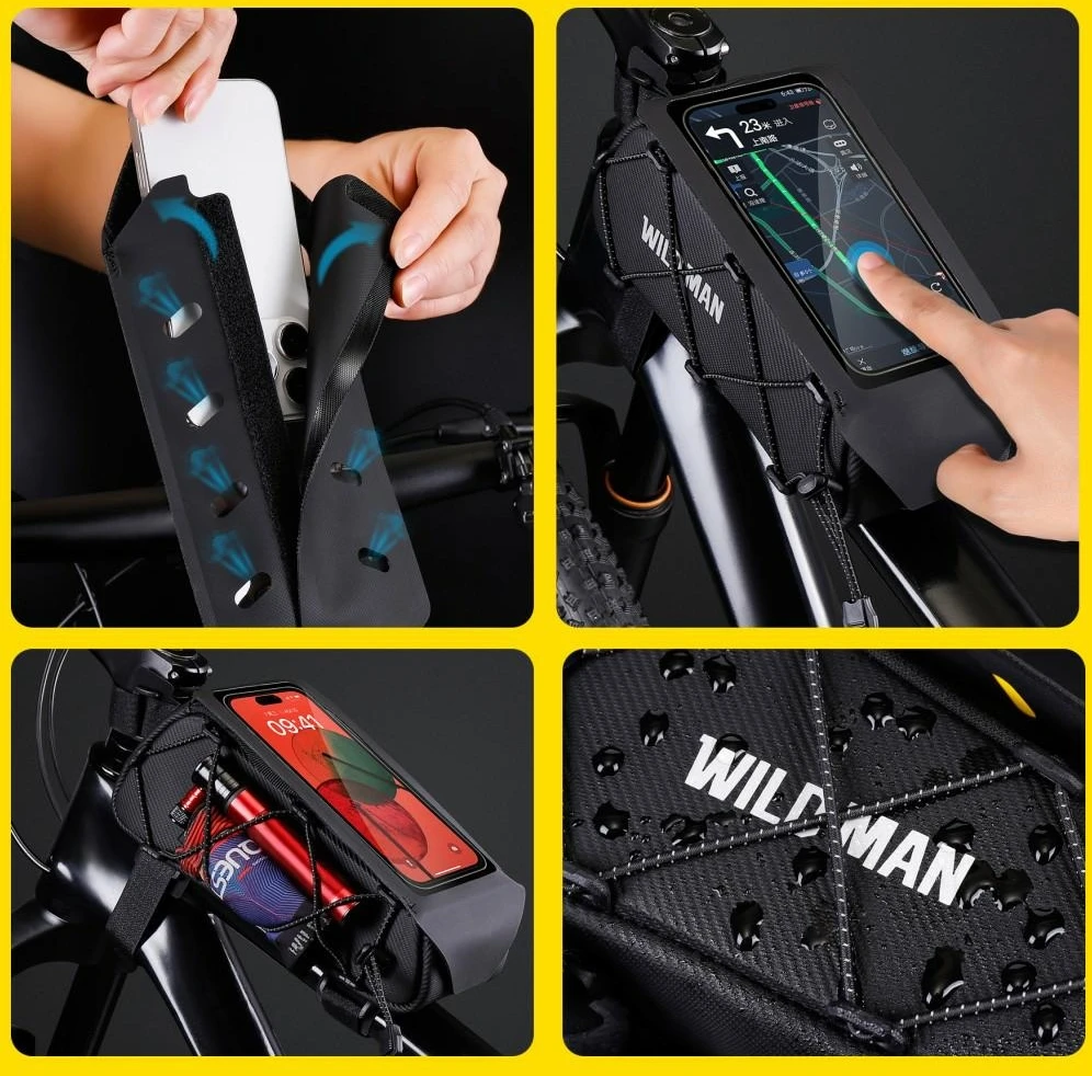 Dviračio krepšys WILDMAN GX100 Mount Frame Bag juodos spalvos