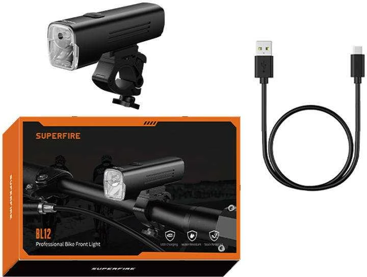 Dviračio žibintas Superfire BL12, 4800 mAh, USB