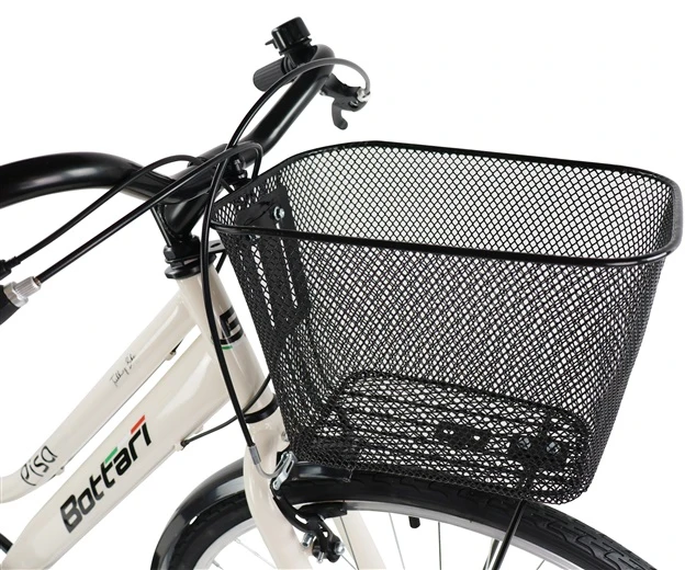 Dviratis miesto Bottari Pisa, 28″ rėmas, balta sp., su krepšeliu