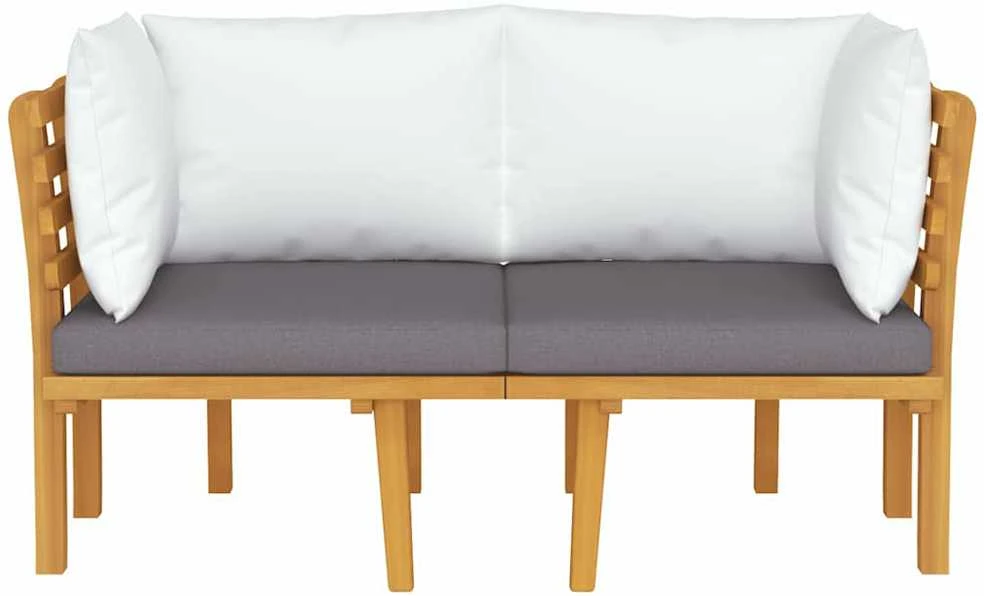Dvivietė sodo sofa su pagalvėlėmis, akacijos medienos masyvas