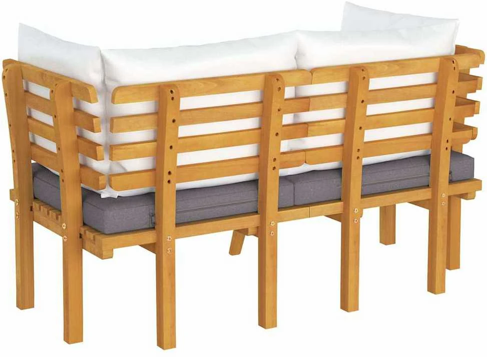 Dvivietė sodo sofa su pagalvėlėmis, akacijos medienos masyvas