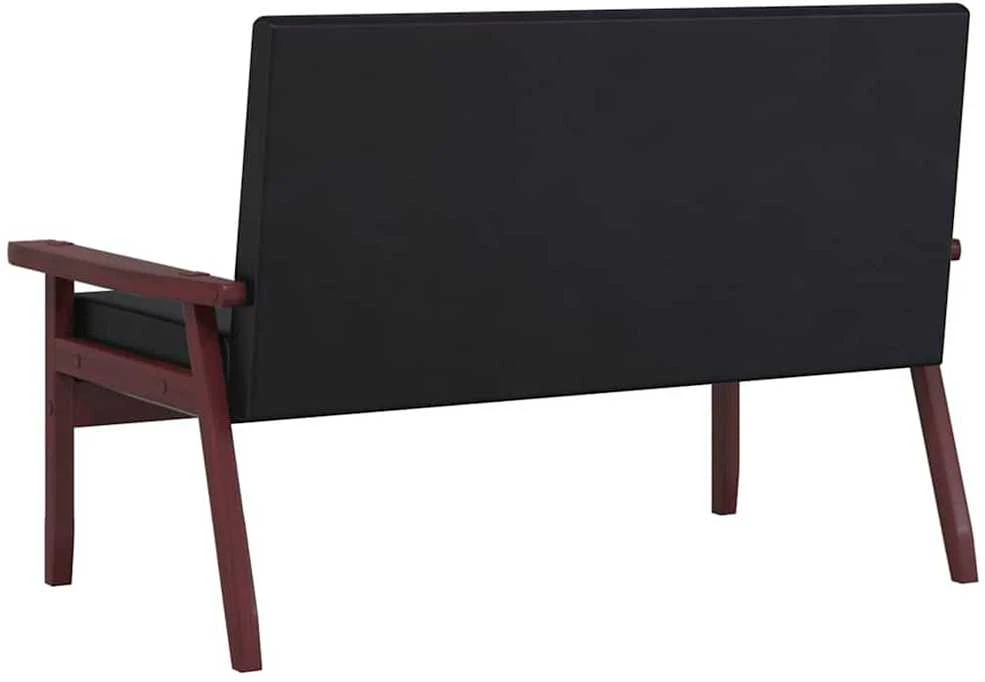 Dvivietė sofa, juodos spalvos, dirbtinė oda