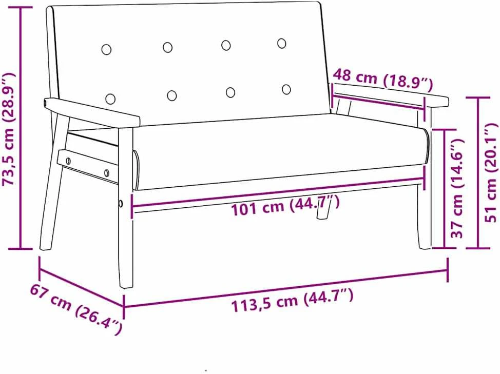 Dvivietė sofa, juodos spalvos, dirbtinė oda