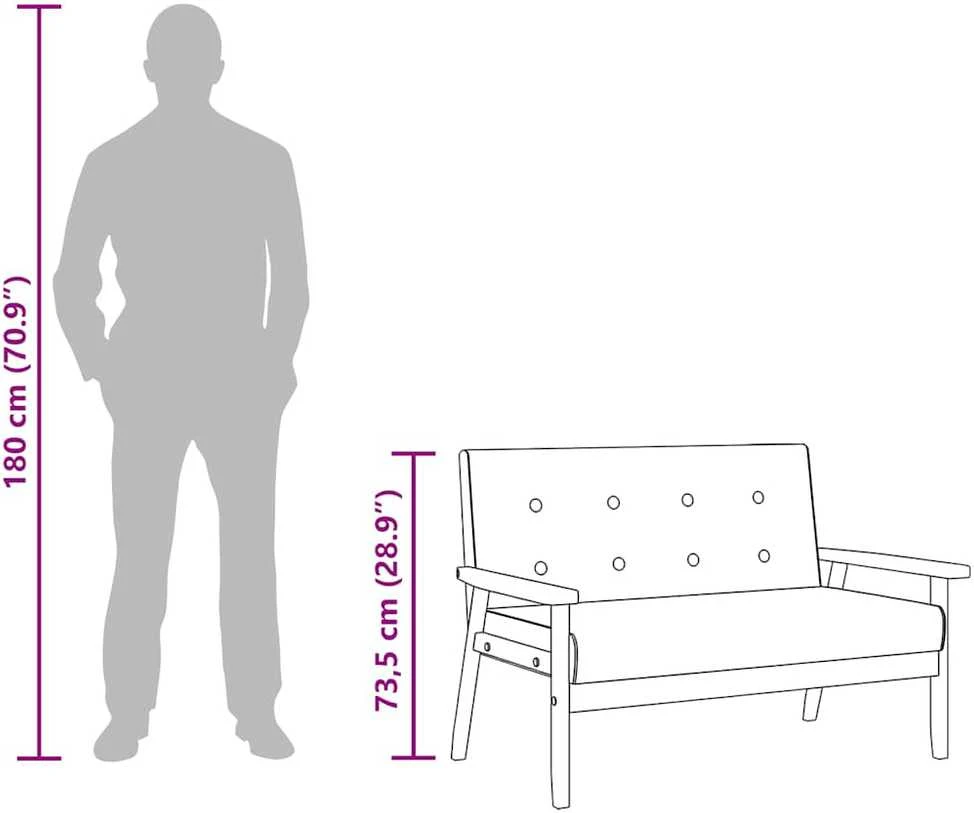 Dvivietė sofa, juodos spalvos, dirbtinė oda