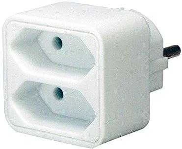 Maitinimo lizdas, 2xIEC 60906-1 lizdas, 1x CEE 7/7 jungtis Brennenstuhl balta / GT-469