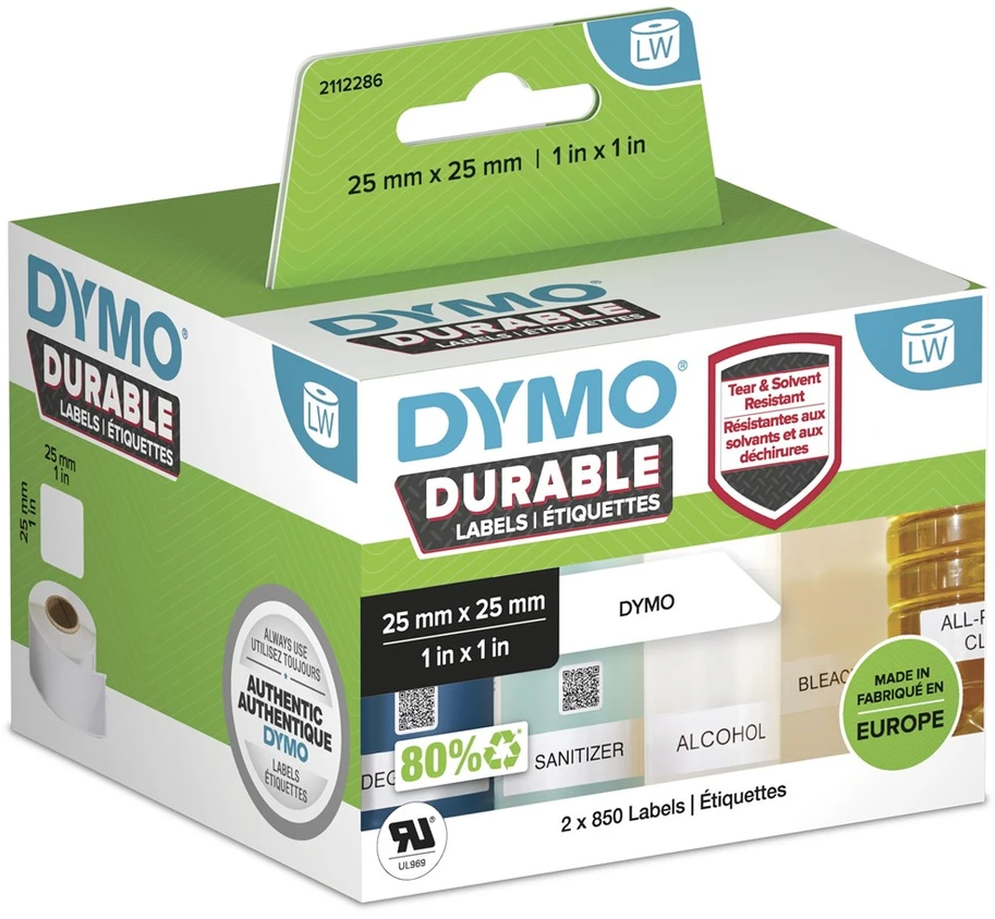 DYMO Durable Balta Lipni spausdintuvo etiketė