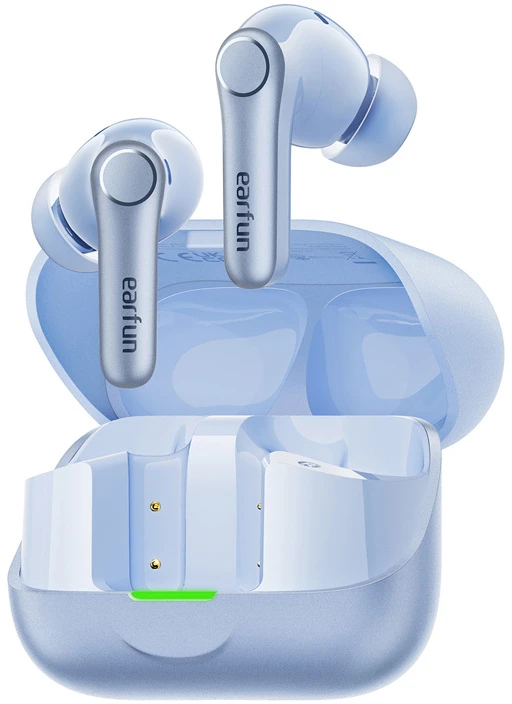 EarFun Air Pro 4+ mėlynos ausinės su įkrovimo dėklu