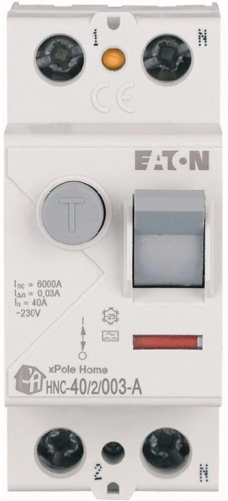 Eaton HNC-40/2/003-A 40A/ 30MA/A DIFFERENTIAL CIRCUIT BREAKER 40A 2P 2M 30MA A 6KA
