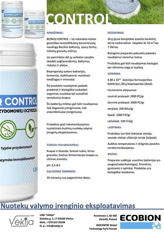 Ecobion Biopreparatas valymo įrenginiams BioniQ Control 0.5kg