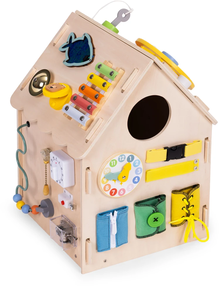 Ecotoys Medinis lavinamasis namelis vaikams, edukacinis skydelis XXL, 30 dalių