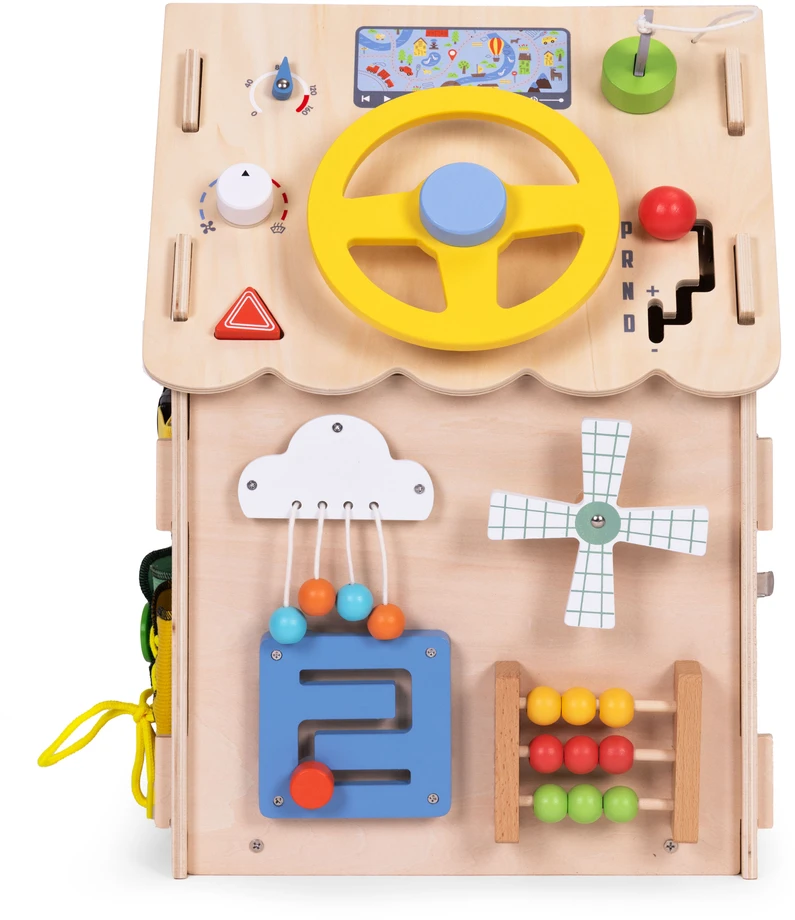 Ecotoys Medinis lavinamasis namelis vaikams, edukacinis skydelis XXL, 30 dalių