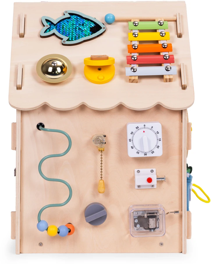 Ecotoys Medinis lavinamasis namelis vaikams, edukacinis skydelis XXL, 30 dalių