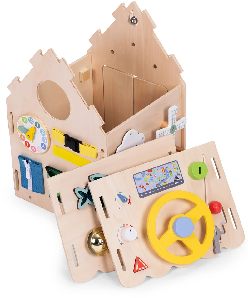 Ecotoys Medinis lavinamasis namelis vaikams, edukacinis skydelis XXL, 30 dalių