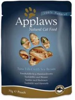 APPLAWS Tuna fillet with sea bream in broth – šlapias kačių maistas – 70g