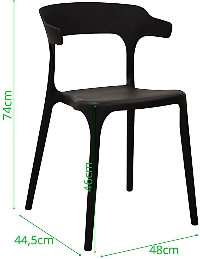 EDCO PLASTIKINĖ SODO KĖDĖ TERASAI IR BALKONUI JUODA 970358