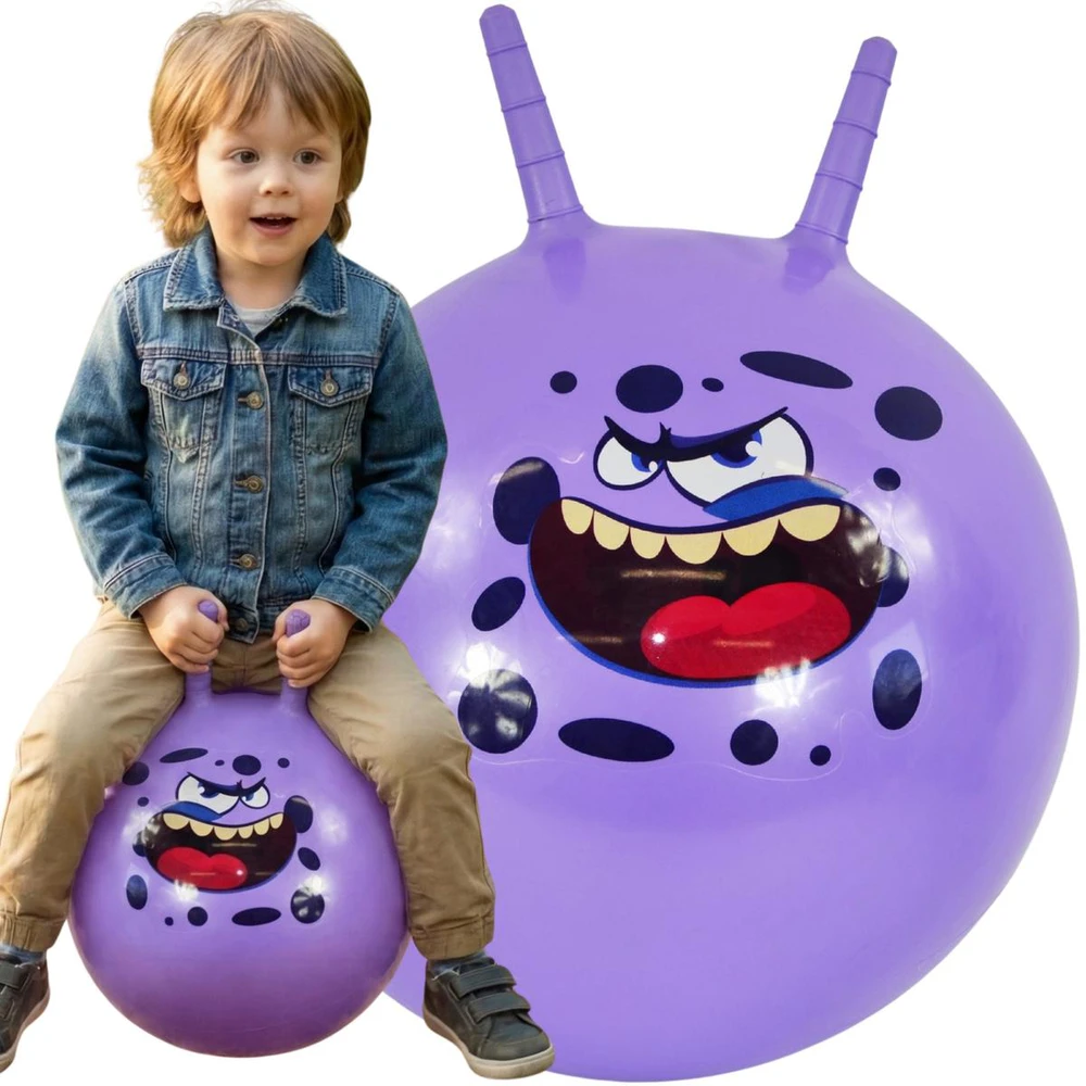 Eddy Toys Violetinis šokinėjimo kamuolys su rankenomis 45 cm