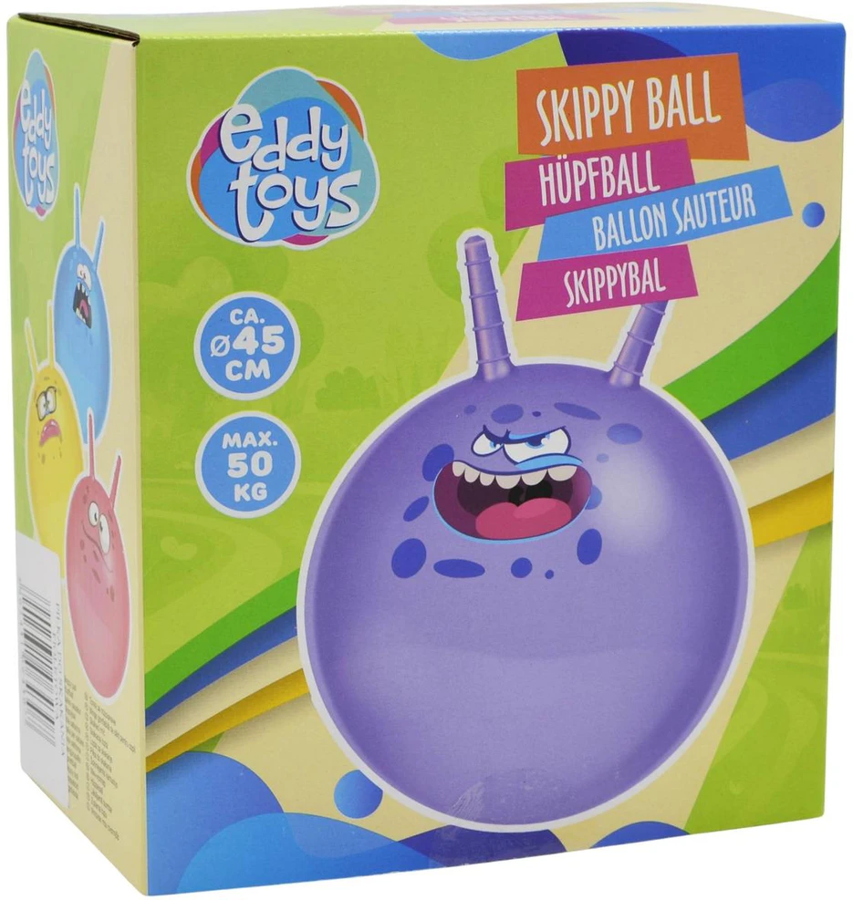 Eddy Toys Violetinis šokinėjimo kamuolys su rankenomis 45 cm